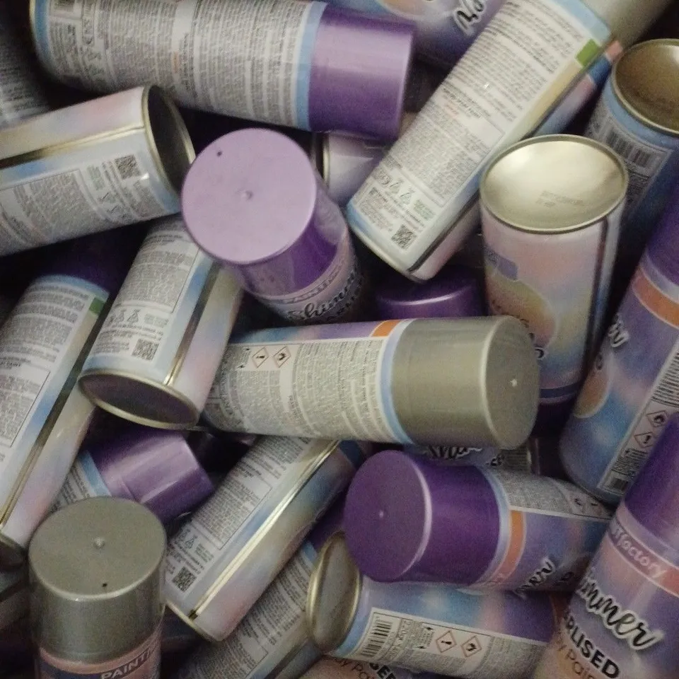 BOX OF ASSORTED PEARLIZED SPRAY PAINT 