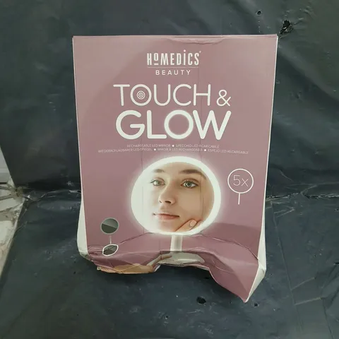 BOXED HOMEDICS TOUCH & GLOW RECHARGABLE LED MIRROR