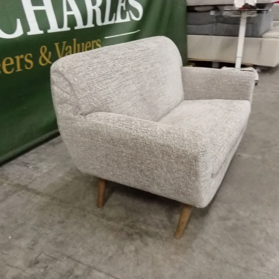 QUALITY DESIGNER SMALL FABRIC 2 SEATER SOFA - LIGHT GREY