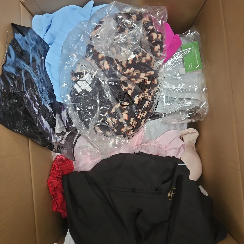 APPROXIMATELY 20 ASSORTED CLOTHING PRODUCTS IN VARIOUS STYLES & SIZES TO INCLUDE JUMPERS, T-SHIRTS, DRESSES ETC