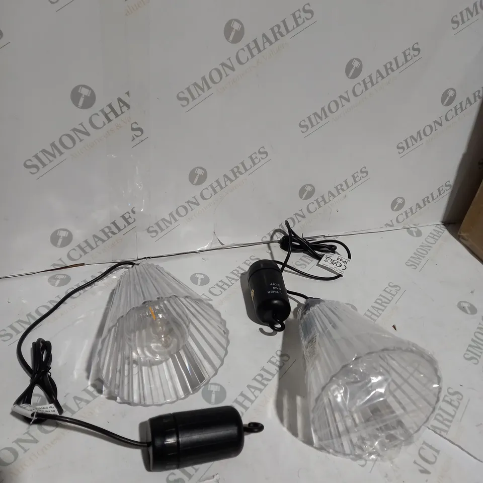 BUNDLEBERRY BY AMANDA HOLDEN SET OF 2 INDOOR OUTDOOR LIGHTS WITH FLUTED SHADE
