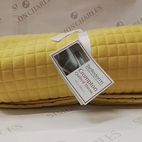 BRAND NEW BELLEDORM CROMPTON QUILTED THROW 150 X 200CM -YELLOW-