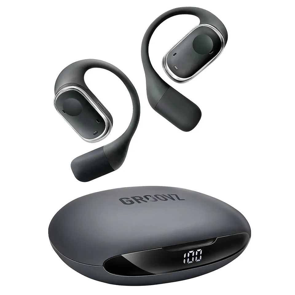GROOVZ PLUS TRUE WIRELESS OPEN-EAR HEADPHONES W/ CHARGING CASE