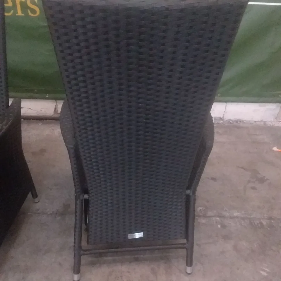 X3 BLACK GARDEN RECLINING CHAIRS