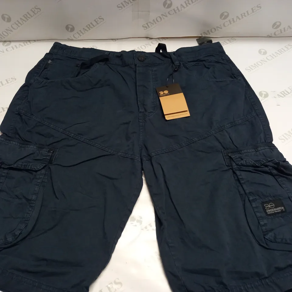 CROSSHATCH CHASEFORTH NAVY SHORTS - W38"