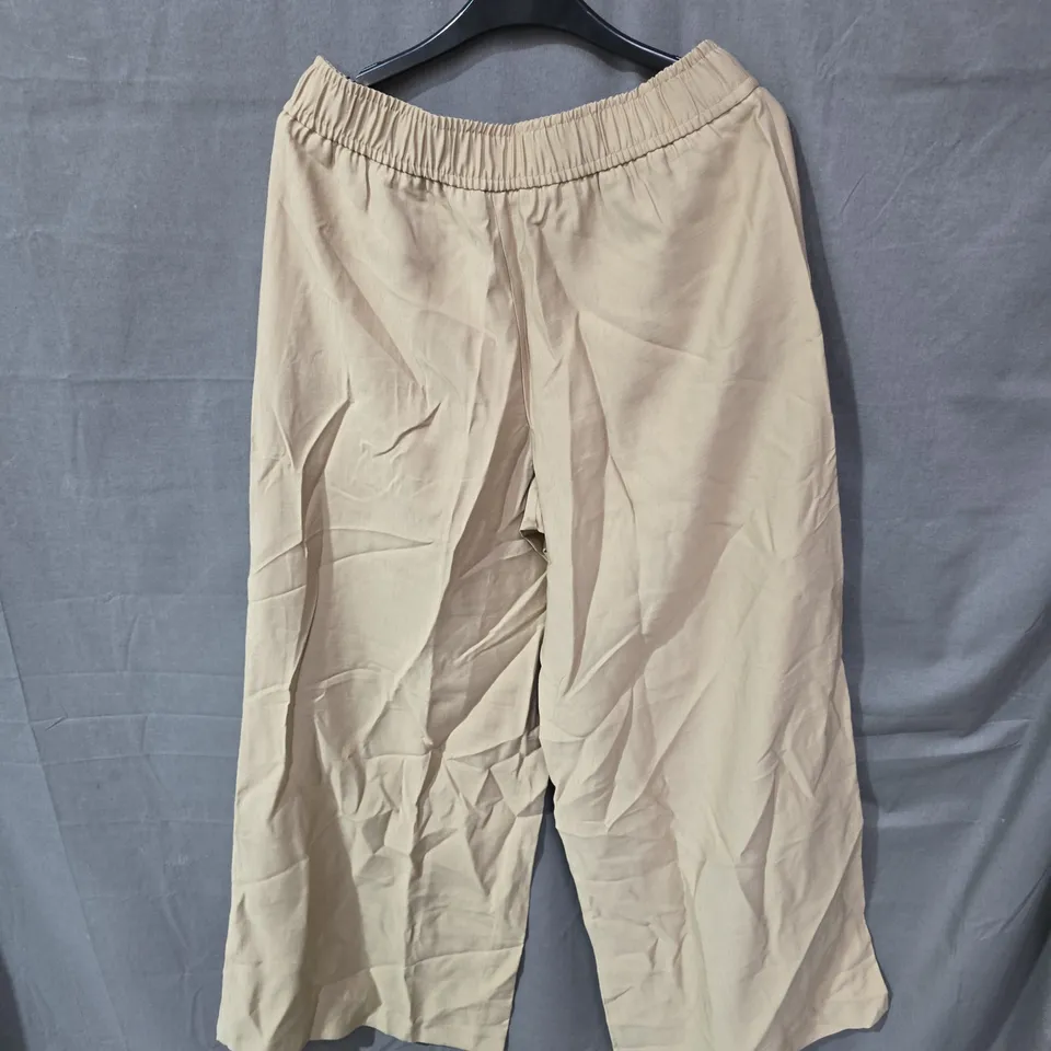 ZARA BEIGE WIDE-LEG TROUSERS, WOMEN'S, SIZE M