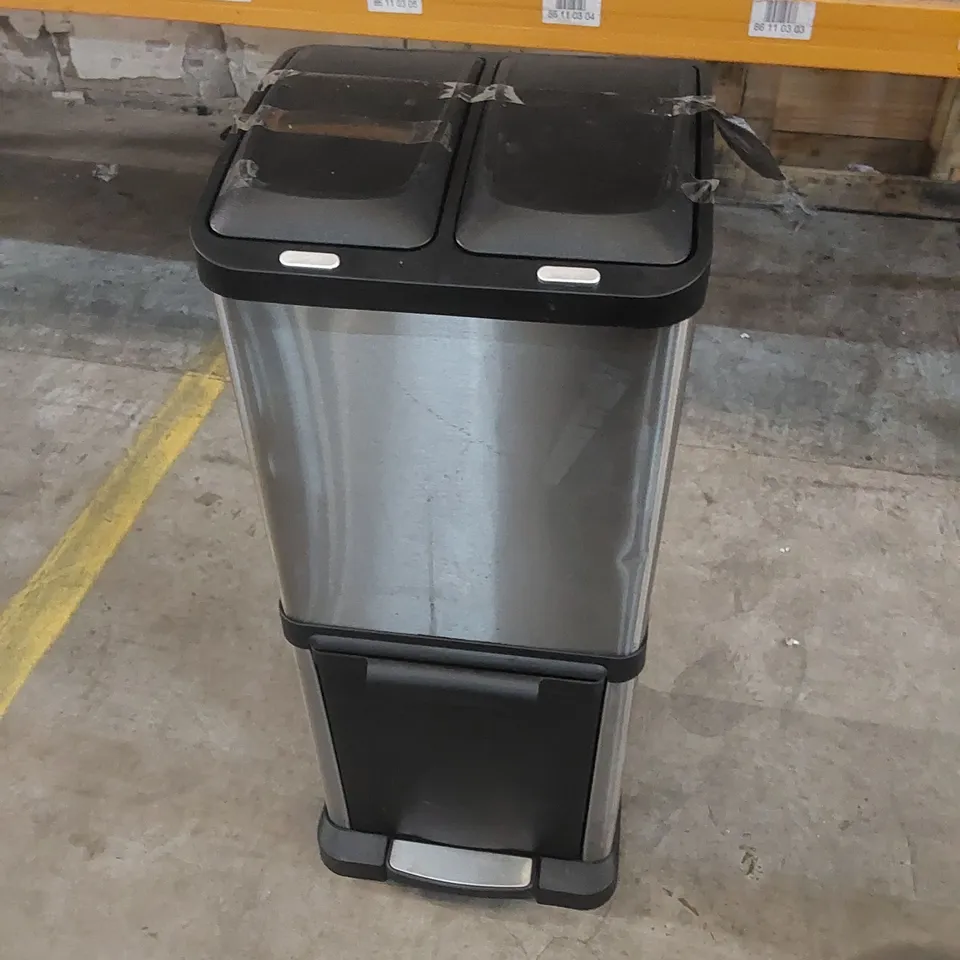 COSTWAY STAINLESS STEEL AND PLASTIC DUAL BIN