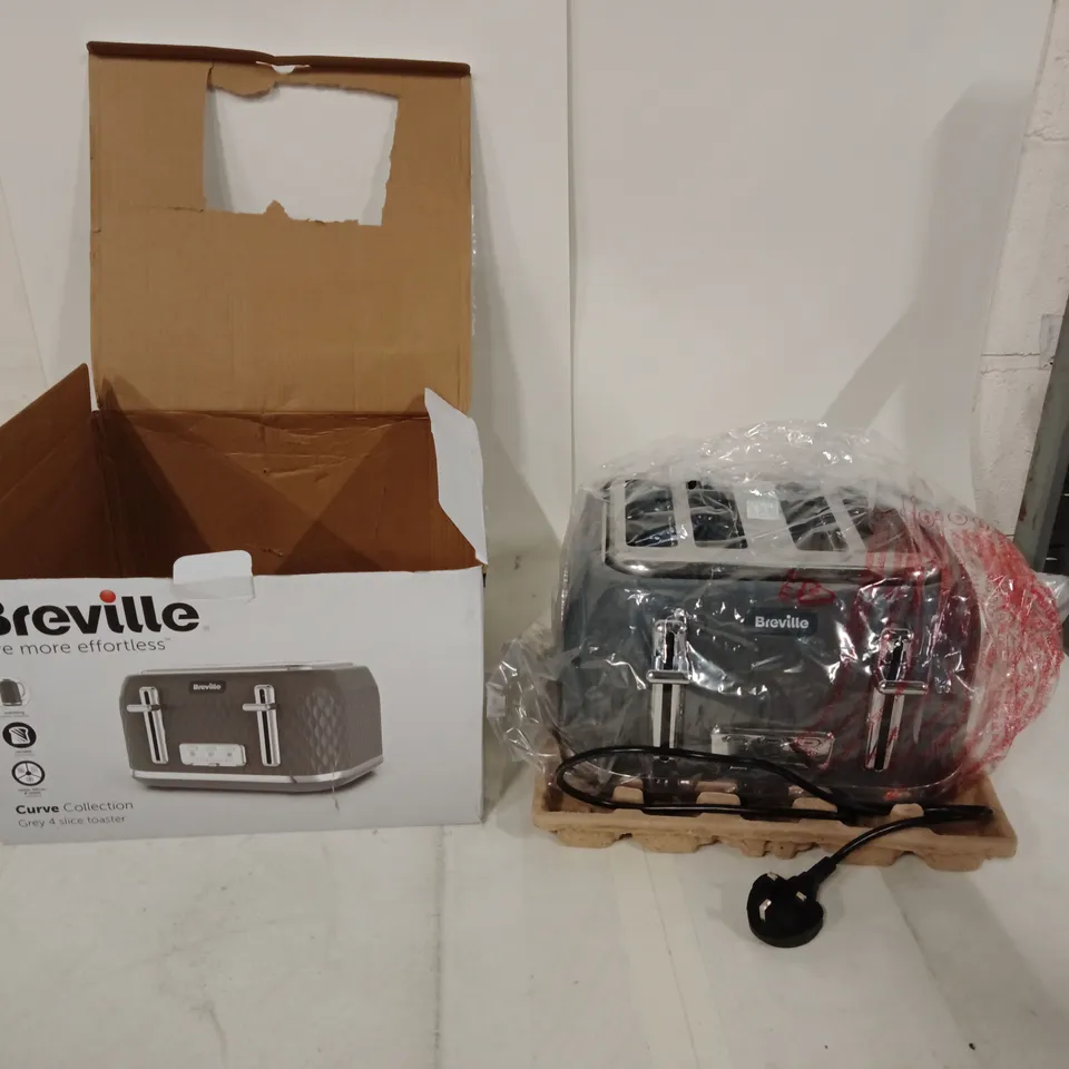 BREVILLE CURVE COLLECTION 4-SLICE TOASTER – GREY - (VTR013) - (BOXED)
