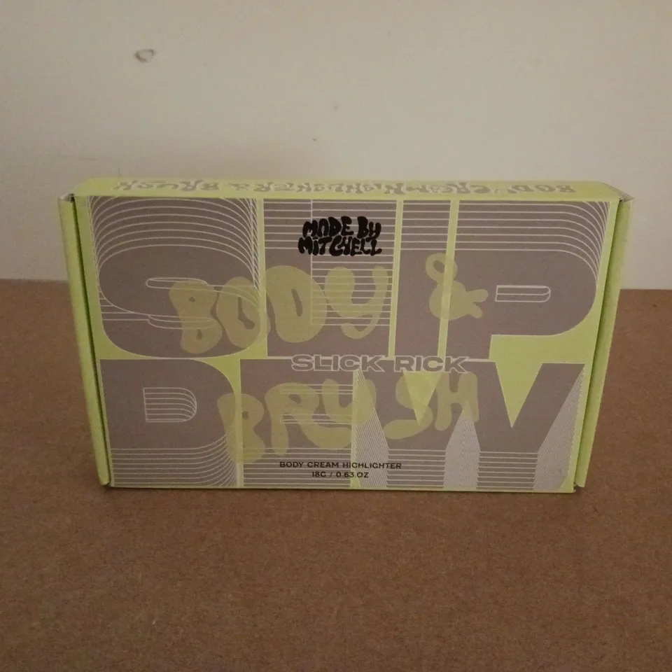 BOXED AND SEALED MADE BY MITCHELL SLICK RICK BODY CREAM & BRUSH