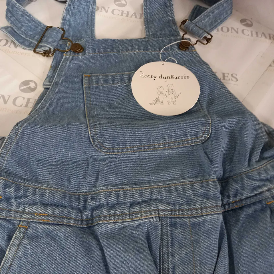 DOTTY DUNGAREES ADULT DUNGAREES IN STONEWASH BLUE - M