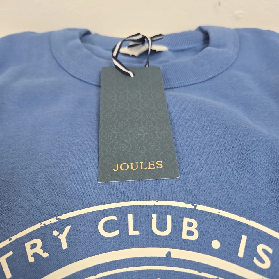 JOULES GRAPHIC CREW BLUE HOODIE UK 18 TAGGED 