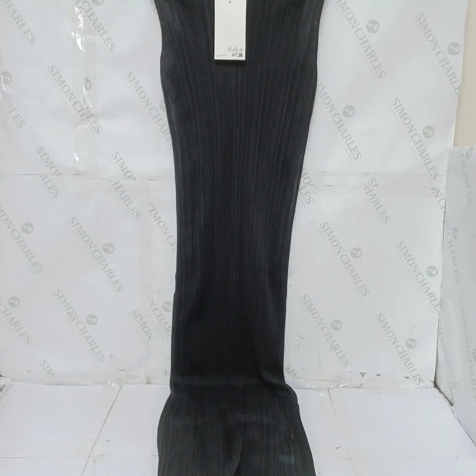 COS SLIM HIGH NECK SLEEVELESS MAXI DRESS IN BLACK - EU MEDIUM