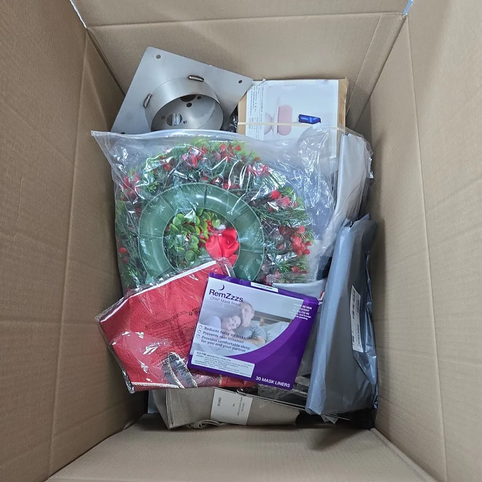 APPROXIMATELY 15 ASSORTED HOUSEHOLD PRODUCTS TO INCLUDE A PICTURE FRAME, CUTLERY SET & CPAP MASK LINERS ETC