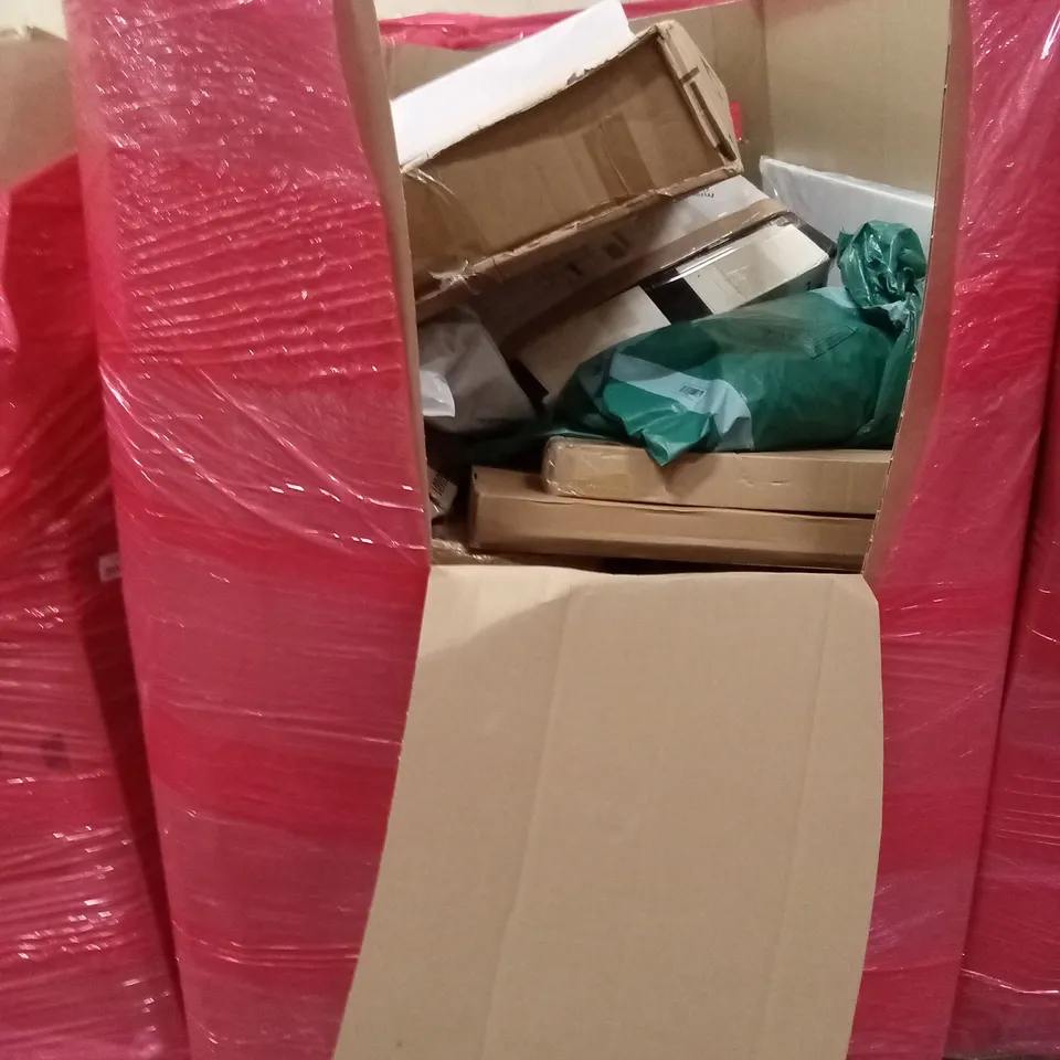 PALLET OF ASSORTED HOUSEHOLD GOODS AND PRODUCTS TO INCLUDE; BOXED FURNITURE ETC 