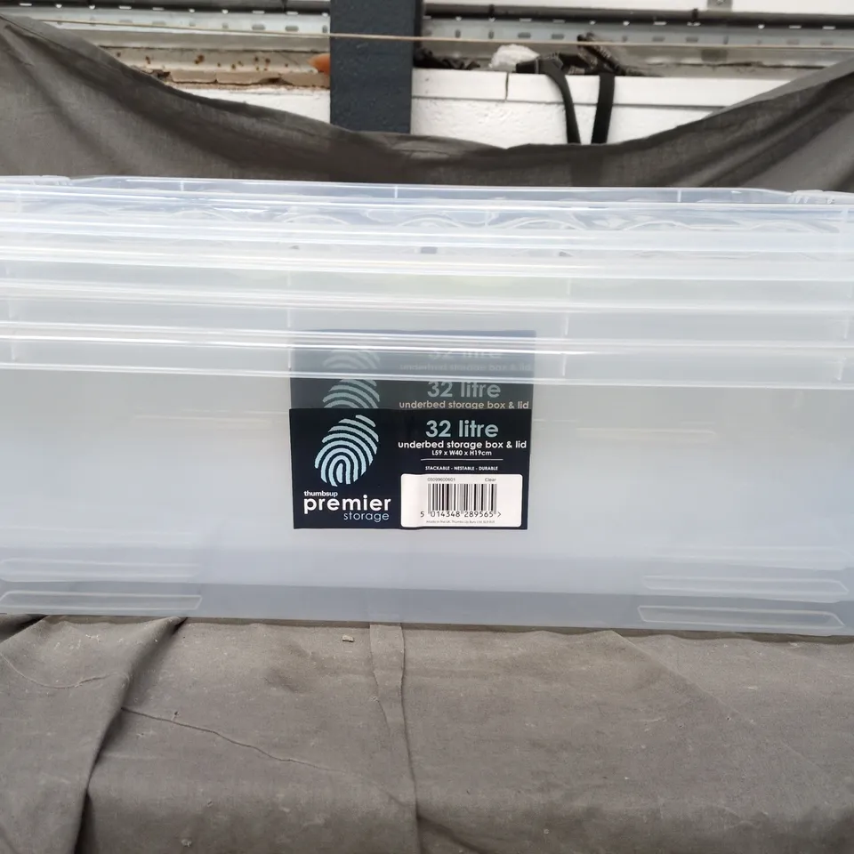 PREMIER STORAGE 32 LITRE UNDERBED STORAGE BOX & LID X 3