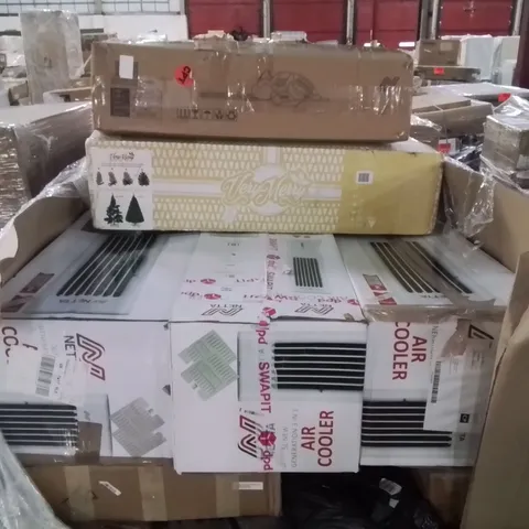 MIXED PALLET CONTAINING AIR COOLERS, CHRISTMAS TREE, HEDGE TRIMMERS ECT. 