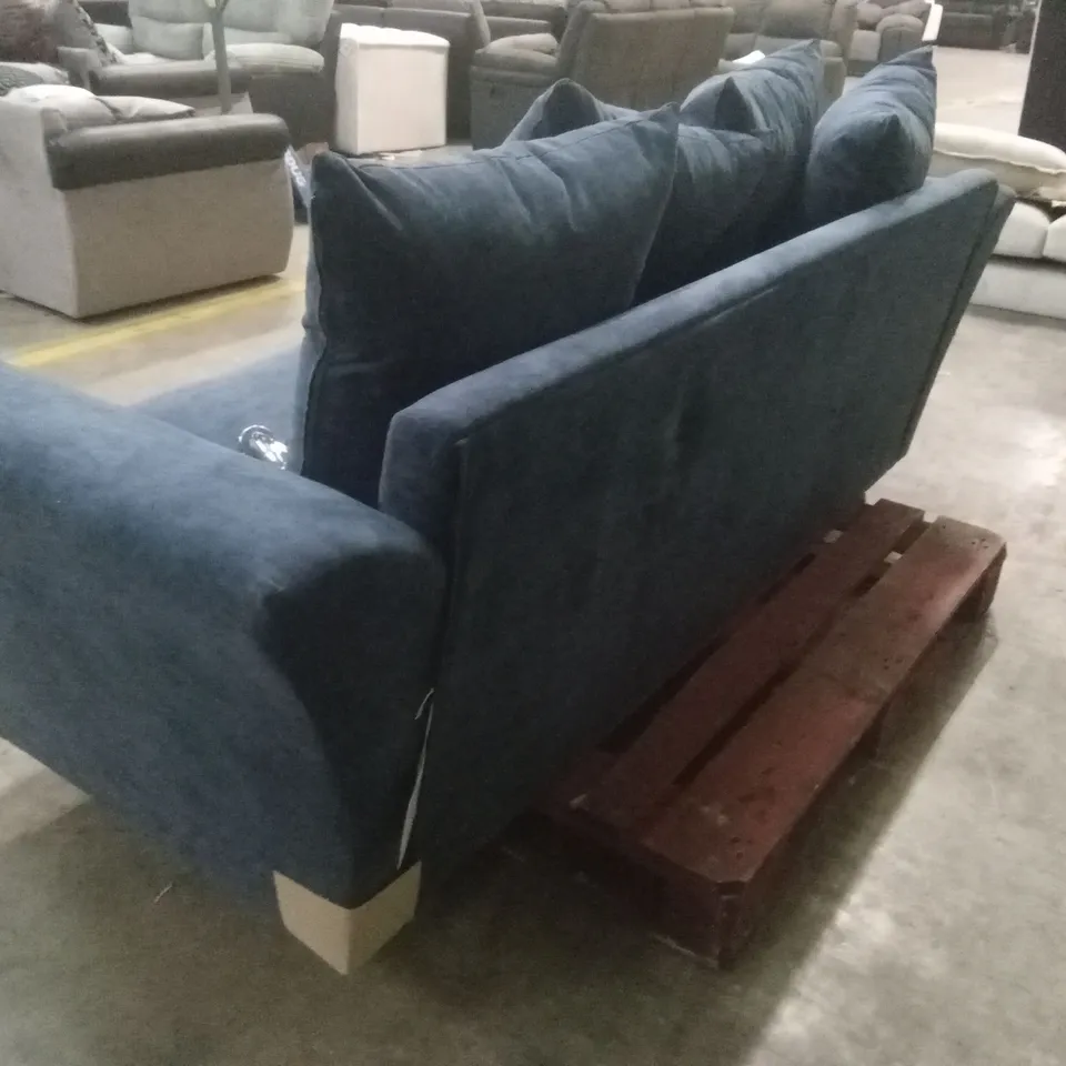 DURY FABRIC 3 SEATER SCATTER BACK SOFA - BLUE RRP £499