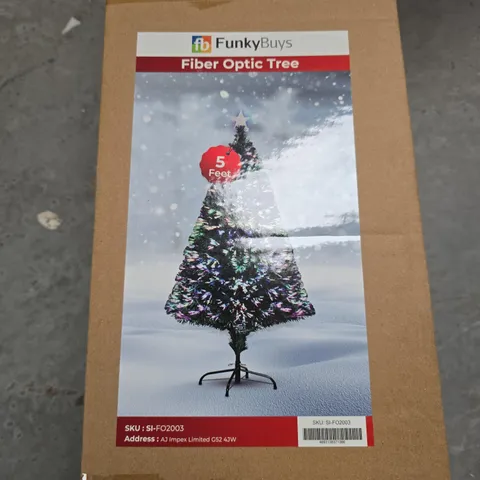 FUNKYBUYS FIBRE OPTIC CHRISTMAS TREE, 5 FT TALL – BOXED