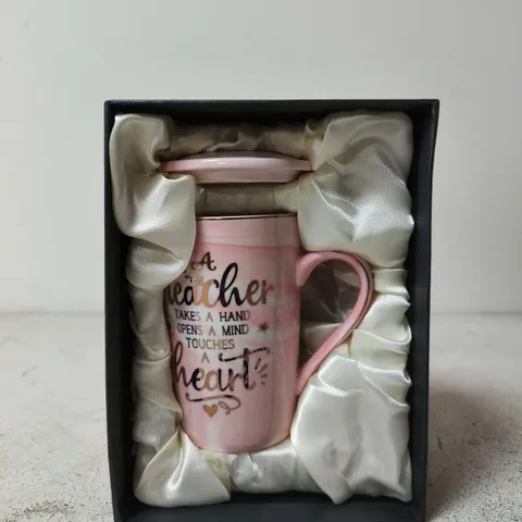 PINK CERAMIC TEACHER MUG IN PRESENTATION BOX