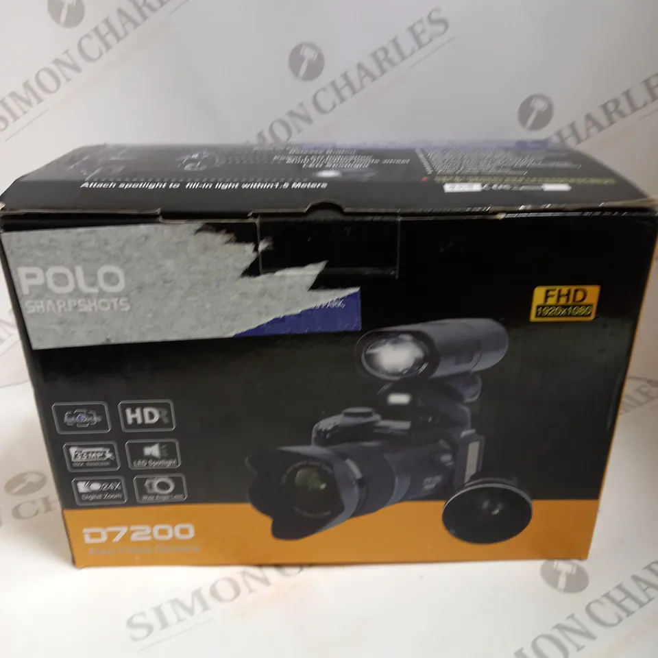BOXED POLO SHARPSHOTS D7200 AUTO FOCUS CAMERA WITH ACCESSORIES & CASE