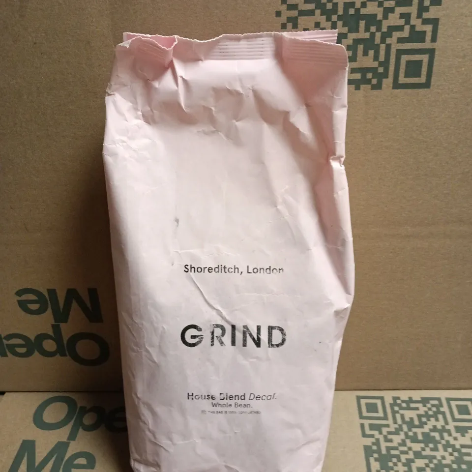 GRIND HOUSE BLEND DECAF WHOLE BEAN COFFEE 1KG