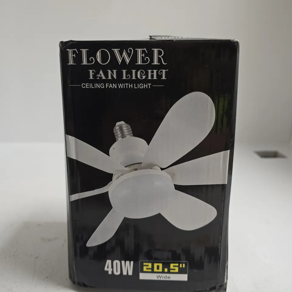 FLOWER FAN LIGHT CEILING FAN WITH LIGHT – 20.5" WIDE (BOXED)