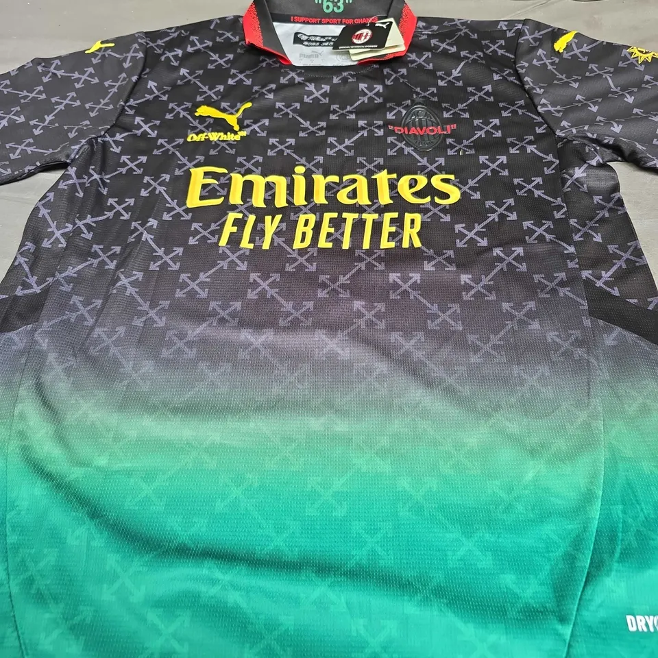 AC MILAN OFF WHITE FOOTBALL JERSEY - RAFA LEAO 10 - SIZE LARGE