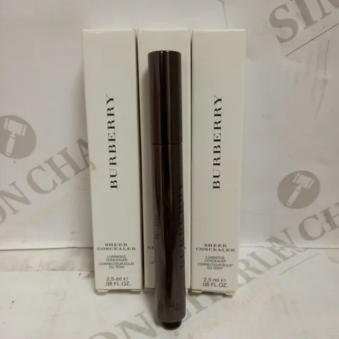 LOT OF 3 X 2.5ML BURBERRY SHEER LUMINOUS CONCEALER - AMBER NO. 05