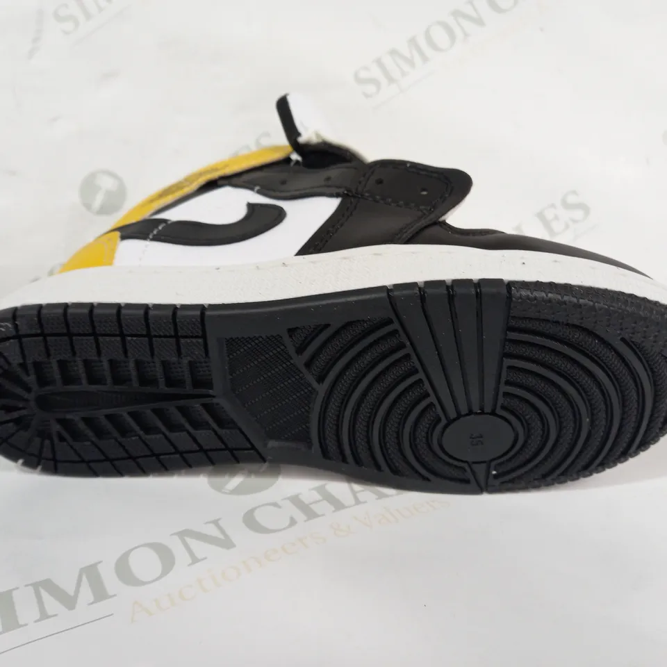 PAIR OF NIKE AIR JORDAN SHOES IN YELLOW/BLACK/WHITE SIZE UNSPECIFIED
