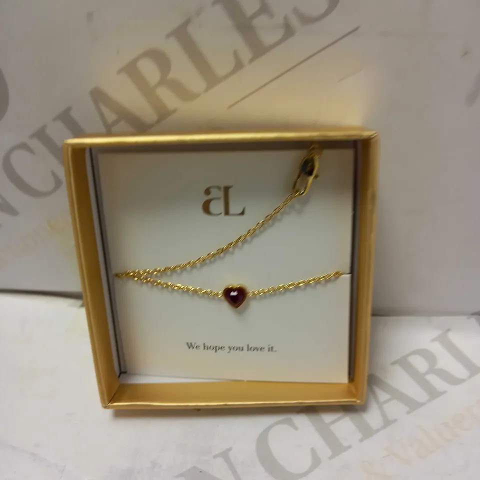 ABBOTT LYON RED DIAMANTINE HEART BRACELET