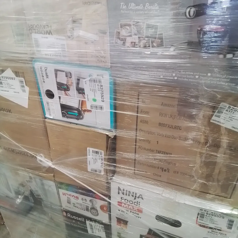 PALLET OF APPROXIMATELY 37 UNPROCESSED RAW RETURN HOUSEHOLD AND ELECTRICAL GOODS TO INCLUDE;