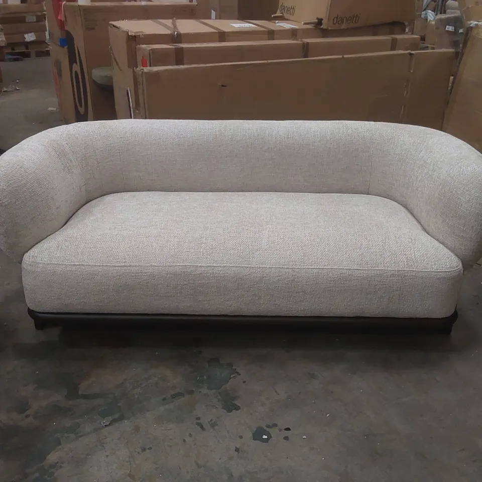 DANETTI FLORENCE NATURAL FABRIC WITH DARK WOOD 2 SEATER SOFA