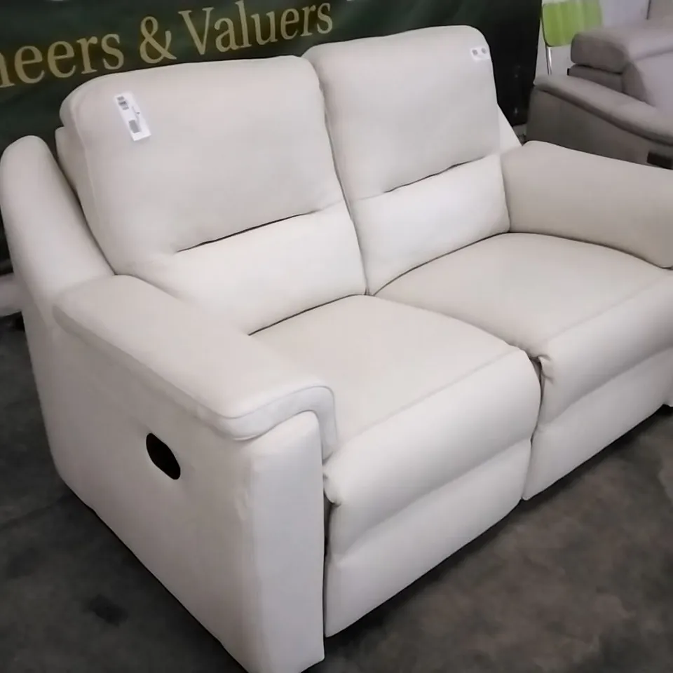 QUALITY ITALIAN DESIGNER AVOLA MANUAL RECLINER LOVESEAT CREAM LEATHER