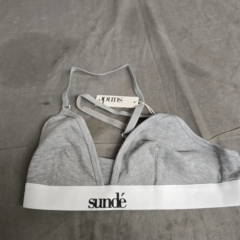 SUNDÉ RIBBED TRIANGLE BRALET - GREY MARL UK 4 (XXS)