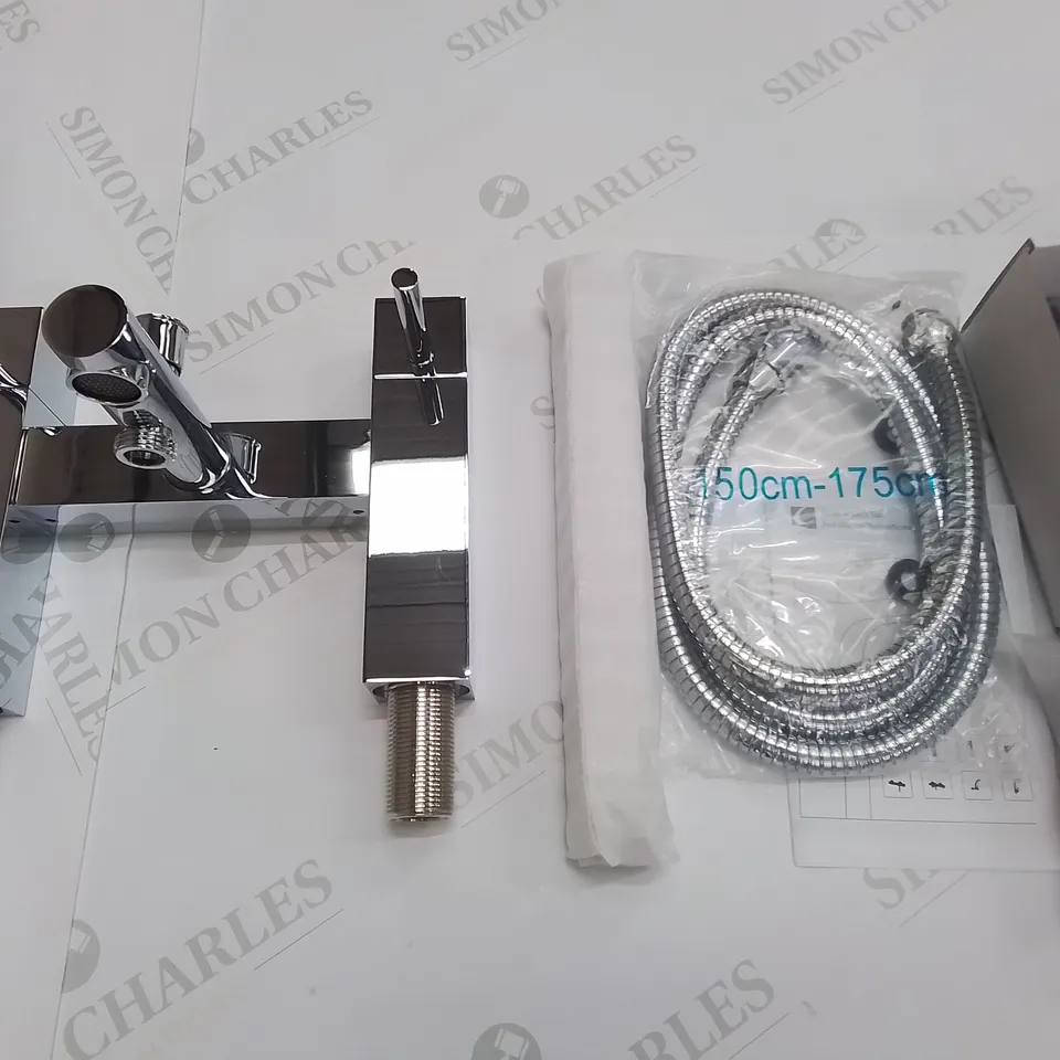 BOXED CALYPSO LUCCA 2H BATH FILLER AND SHOWER MIXER SET IN CHROME - 270X230X165MM