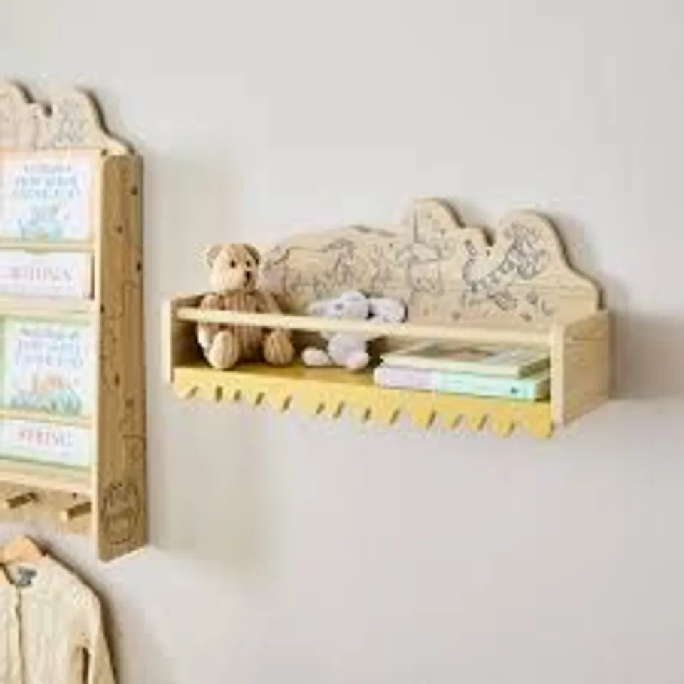 BOXED WINNIE WALL BOOKSHELF - YELLOW/NATURAL (1 BOX)