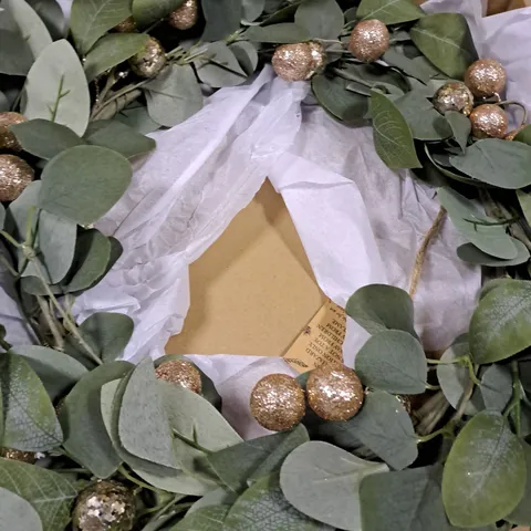 BOXED DIBOR GOLD BALL WREATH 