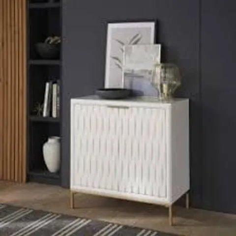 BOXED HOMESDIRECT365 RYDER WHITE AND GOLD SIDEBOARD 