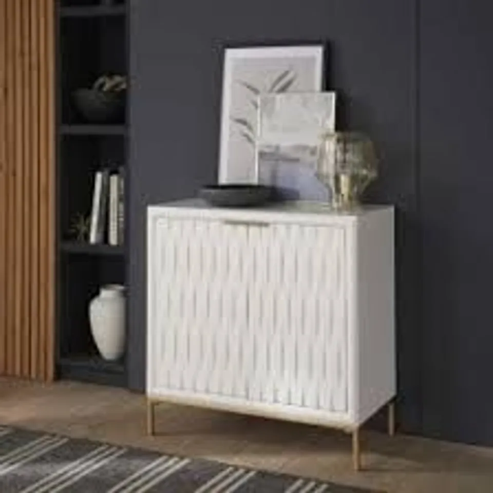BOXED HOMESDIRECT365 RYDER WHITE AND GOLD SIDEBOARD 