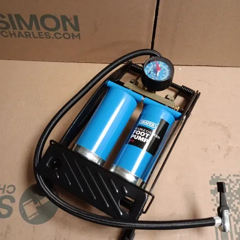 DRAPER DOUBLE CYLINDER FOOT PUMP WITH GAUGE 