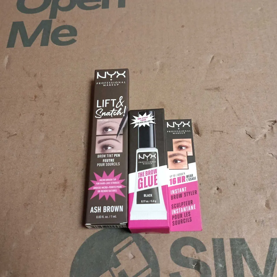 2 X NYX COSMETIC ITEMS: THE BROW GLUE BLACK + LIFT AND SNATCH BROW TINT PEN