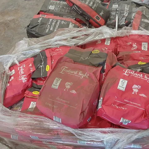 PALLET CONTAINING A LARGE QUANTITY OF CHARCOAL BRIQUETTE BAGS 