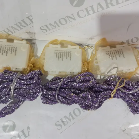 SET OF 3 DECORATIVE LED ROPE LIGHTS IN LILAC