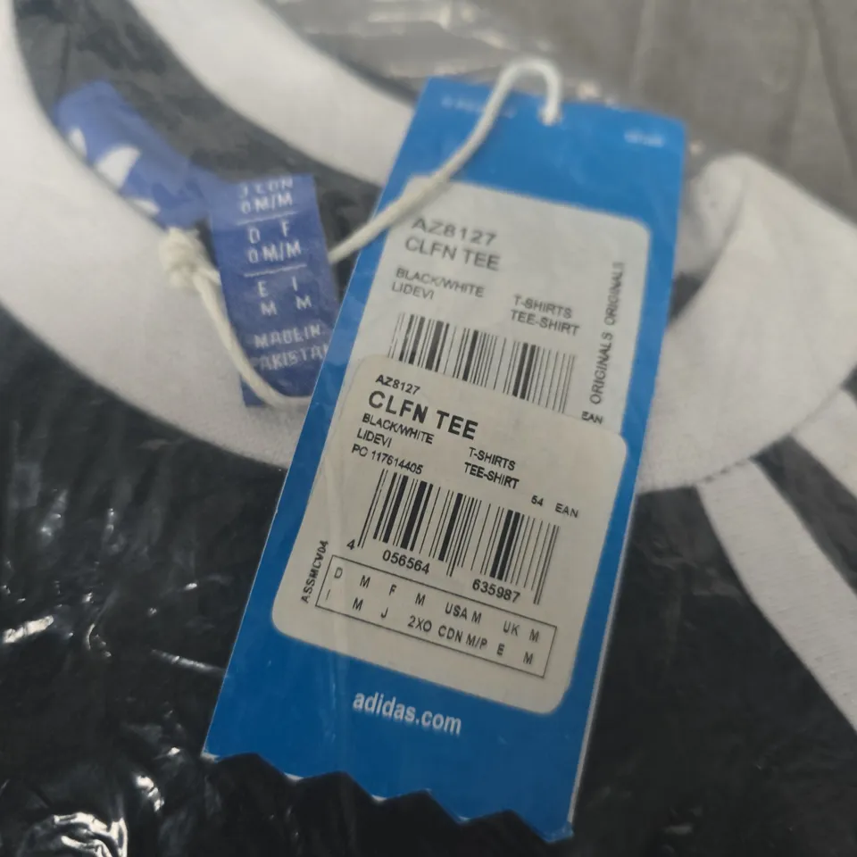 ADIDAS CLFN TEE BLACK/WHITE T-SHIRT – UK M (US M)