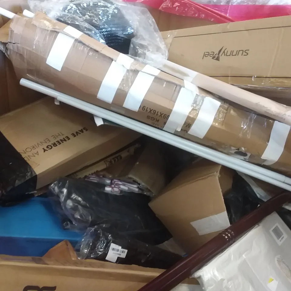 PALLET OF ASSORTED ITEMS INCLUDING AIR COOLER, NUEVO, RUSSELL HOBS TOWER FAN, EURO HOME, PORTABLE TOILET, MB-601 WATER GUN