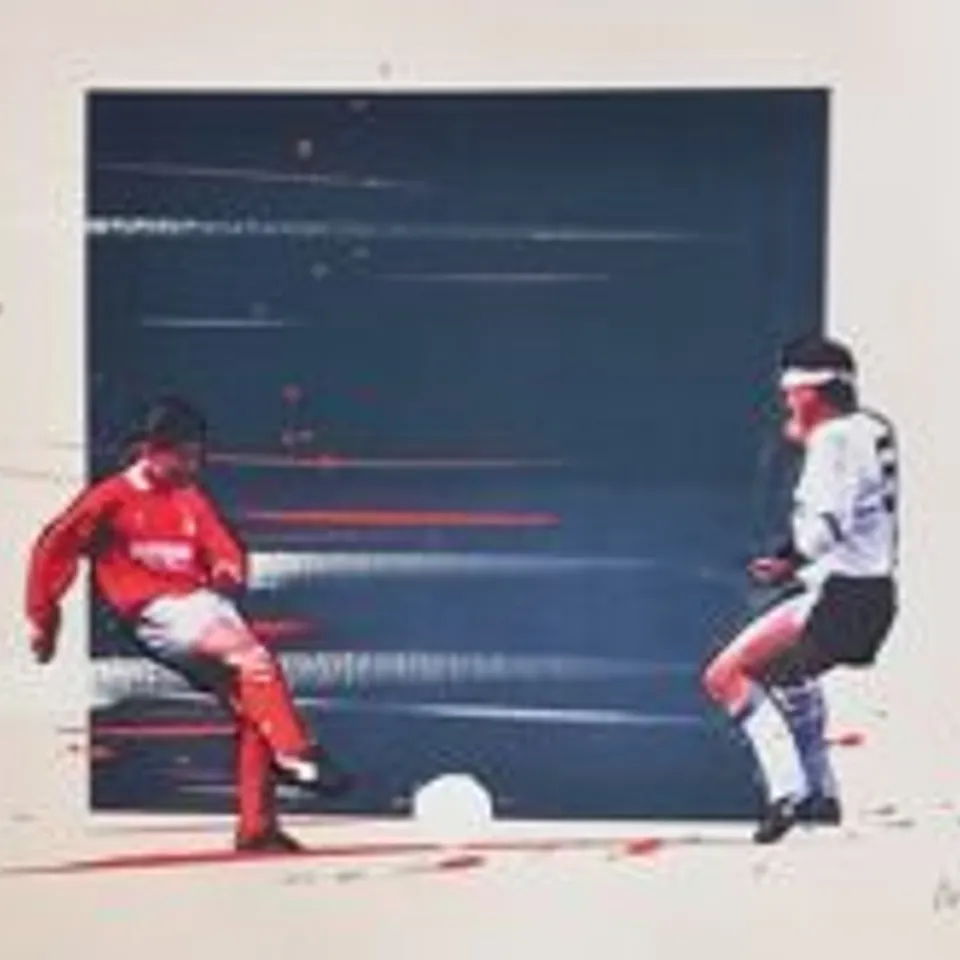 FIVE ASSORTED THEN. NOW. FOREVER. FOREST ART OF FOOTBALL PRINTS 