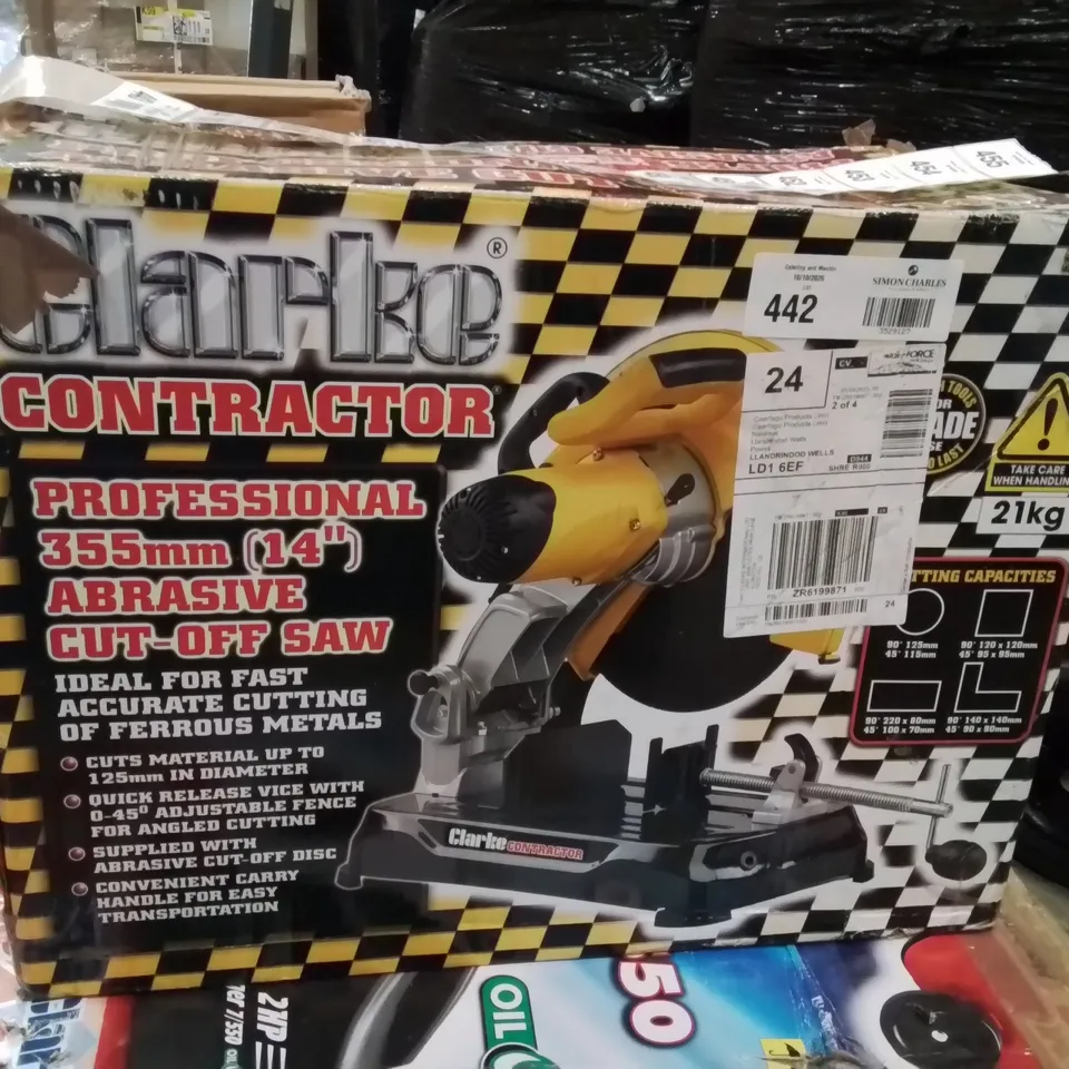 CLARK CONTRACTOR PROFESSIONAL 355MM (14") ABRASIVE CUT-OFF SAW – BOXED