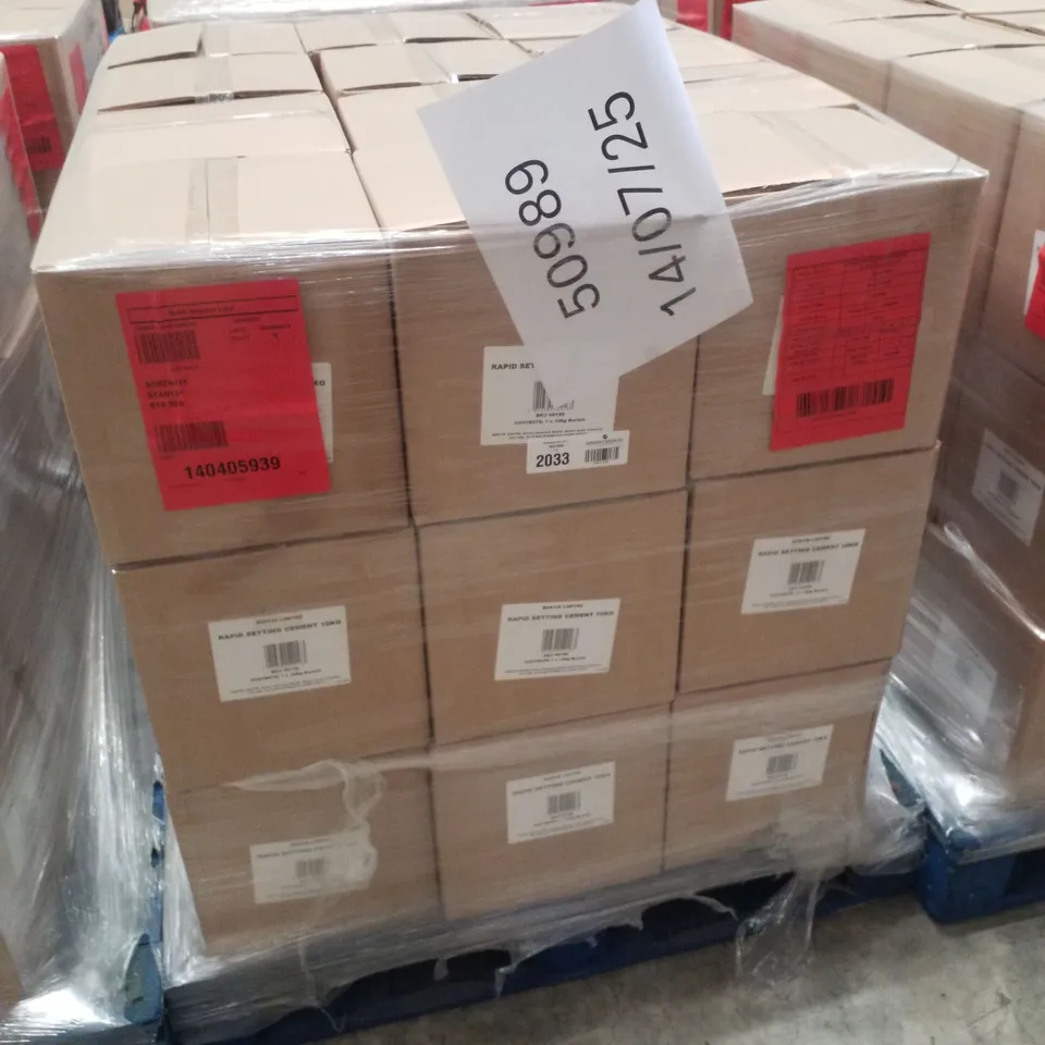 PALLET CONTAINING APPROXIMATELY 36 BUCKETS OF BOSTIK CEMENTONE RAPID SETTING WATERPROOF CEMENT 10KG