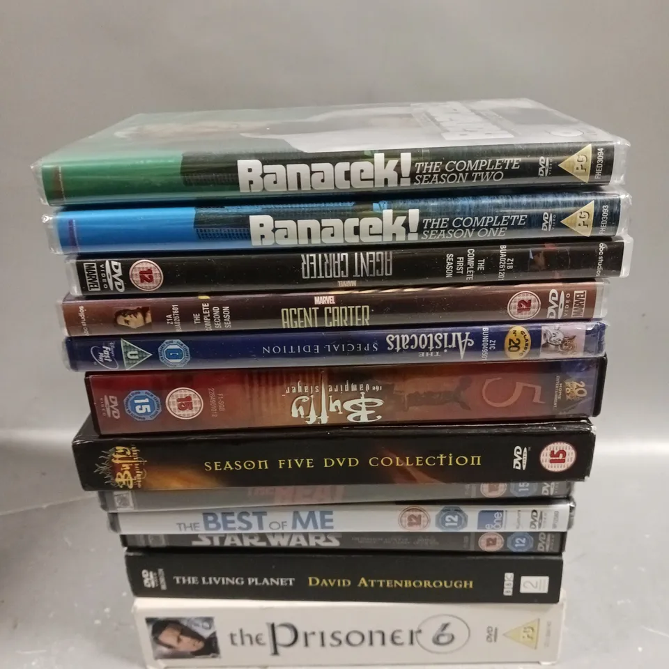 12 X ASSORTED DVD MOVIE & BOX SET DVDS TO INCLUDE STAR-WARS, THE LIVING PLANET, HEAT ETC 