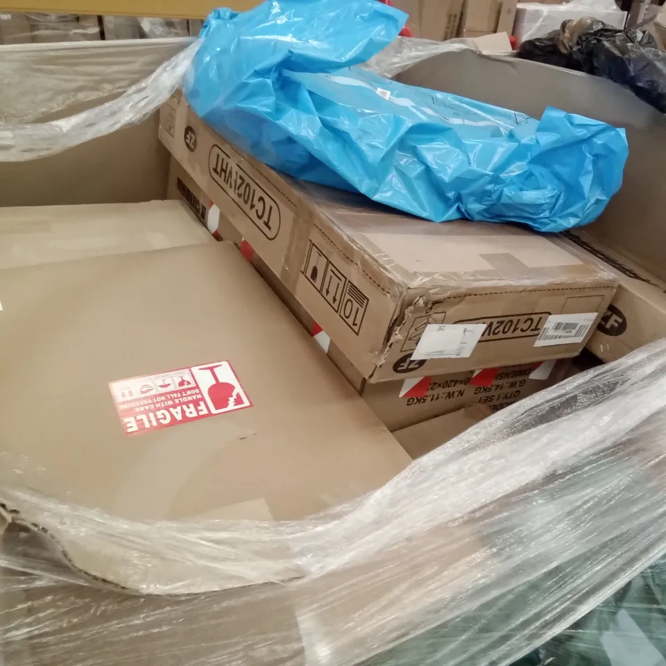 PALLET OF ASSORTED ITEMS INCLUDING HOHOLLAA 44" FOLDING HEXAGON FITNESS TRAMPOLINE, INDOOR TRICK SCOOTER, KENLEY POP UP TENT, TIMED FACE STEAMER, EXERCISE BIKE 